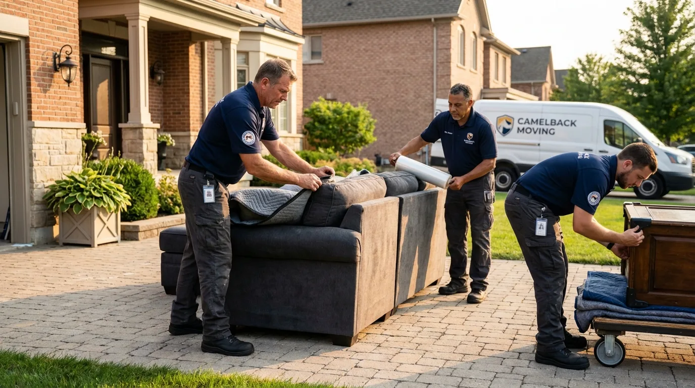 Large estate moving crew wrapping furniture in Taloga, OK